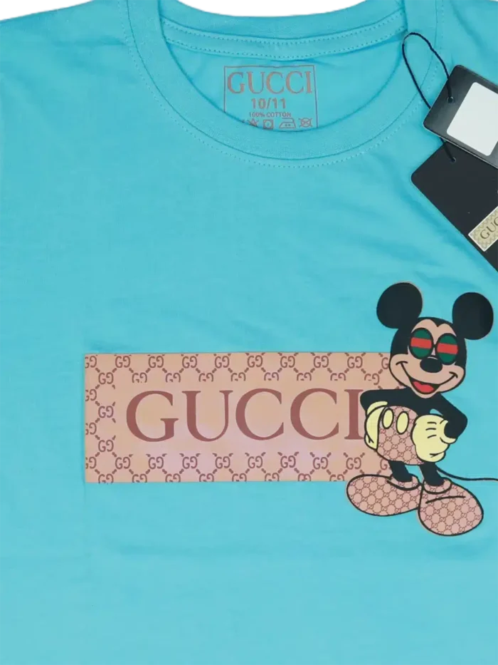 boys gucci mickey mouse t-shirt sky