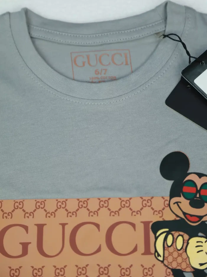 boys gucci & mikey mouse t-shirt grey