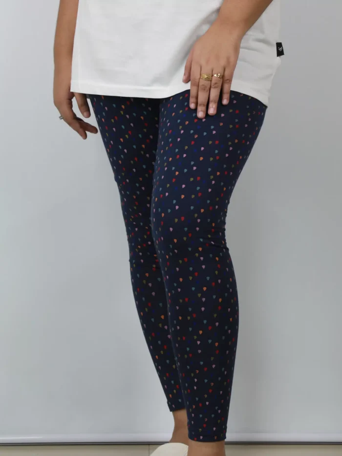 leggings deep navy print